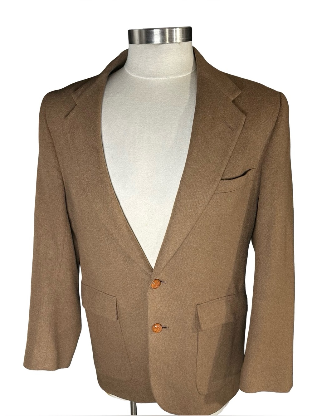 Vtg Hunt Valley 100% Camel Hair Blazer Mens 42R Tan 2 Button Sport Coat USA Made